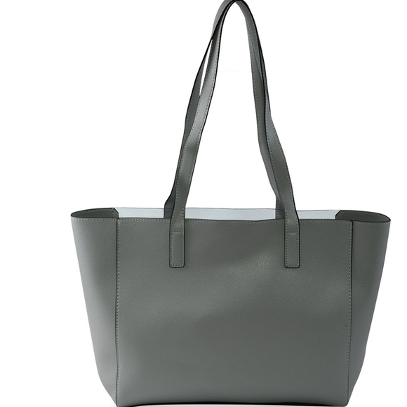 Gray See Thru Pocket Tote Shoulder Length Handbag with organizer insert #G - Picture 3 of 8